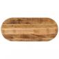 Preview: ARDEBO.de - Tischplatte 120x50x3,8 cm Oval Raues Massives Mangoholz