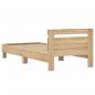 Preview: Bettgestell mit Kopfteil Sonoma-Eiche 100x200 cm Holzwerkstoff