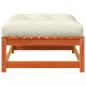 Preview: Gartenhocker mit Kissen Wachsbraun Massivholz Kiefer