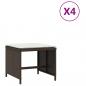 Preview: Gartenhocker mit Kissen 4 Stk. Braun 41x41x36 cm Poly Rattan