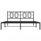 Preview: Bettgestell mit Kopfteil Metall Schwarz 150x200 cm
