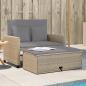 Preview: ARDEBO.de - Gartensofa mit Kissen 2-Sitzer Beige Poly Rattan