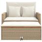 Preview: Gartensofa mit Kissen 2-Sitzer Beige Poly Rattan & Akazienholz