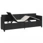 Preview: Sonnenliege mit Kissen Schwarz Poly Rattan