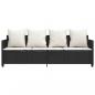 Preview: Sonnenliege mit Kissen Schwarz Poly Rattan