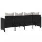 Preview: Sonnenliege mit Kissen Schwarz Poly Rattan