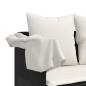 Preview: Sonnenliege mit Kissen Schwarz Poly Rattan