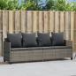 Preview: ARDEBO.de - Sonnenliege mit Kissen Grau Poly Rattan