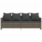 Preview: Sonnenliege mit Kissen Grau Poly Rattan