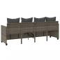 Preview: Sonnenliege mit Kissen Grau Poly Rattan