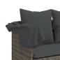 Preview: Sonnenliege mit Kissen Grau Poly Rattan