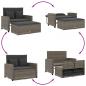 Preview: Gartensofa 2-Sitzer mit Kissen Grau Poly Rattan
