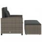 Preview: Gartensofa 2-Sitzer mit Kissen Grau Poly Rattan