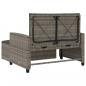Preview: Gartensofa 2-Sitzer mit Kissen Grau Poly Rattan