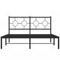 Preview: Bettgestell mit Kopfteil Metall Schwarz 135x190 cm