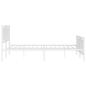 Preview: Bettgestell mit Kopf- und Fußteil Metall Weiß 180x200 cm