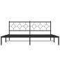 Preview: Bettgestell mit Kopfteil Metall Schwarz 200x200 cm