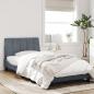 Preview: Bettgestell mit LED-Leuchten Dunkelgrau 100x200 cm Samt