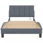 Preview: Bettgestell mit LED-Leuchten Dunkelgrau 100x200 cm Samt