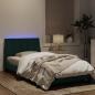 Preview: Bettgestell mit LED-Leuchten Dunkelgrün 100x200 cm Samt