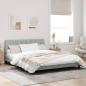 Preview: Bettgestell mit LED-Leuchten Hellgrau 160x200 cm Samt