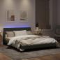 Preview: Bettgestell mit LED-Leuchten Hellgrau 160x200 cm Samt
