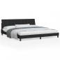 Preview: ARDEBO.de - Bettgestell mit LED Schwarz 200x200 cm Samt