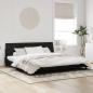 Preview: Bettgestell mit LED Schwarz 200x200 cm Samt