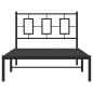 Preview: Bettgestell mit Kopfteil Metall Schwarz 100x200 cm