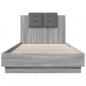 Preview: Bettgestell mit Kopfteil Grau Sonoma 100x200 cm Holzwerkstoff