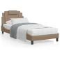 Preview: ARDEBO.de - Bettgestell mit LED Cappuccino-Braun 80x200 cm Kunstleder