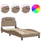 Preview: Bettgestell mit LED Cappuccino-Braun 80x200 cm Kunstleder
