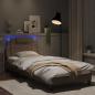 Preview: Bettgestell mit LED Cappuccino-Braun 80x200 cm Kunstleder