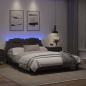 Preview: Bettgestell mit LED Grau 120x200 cm Kunstleder