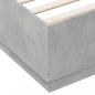 Preview: Bettgestell mit LED Betongrau 200x200 cm Holzwerkstoff