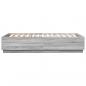 Preview: Bettgestell mit LED Grau Sonoma 160x200 cm Holzwerkstoff