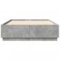 Preview: Bettgestell mit LED Betongrau 160x200 cm Holzwerkstoff