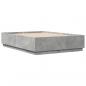Preview: Bettgestell mit LED Betongrau 160x200 cm Holzwerkstoff