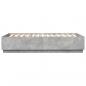 Preview: Bettgestell mit LED Betongrau 160x200 cm Holzwerkstoff