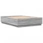 Preview: Bettgestell mit LED Grau Sonoma 150x200 cm Holzwerkstoff
