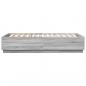 Preview: Bettgestell mit LED Grau Sonoma 150x200 cm Holzwerkstoff