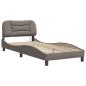 Preview: Bettgestell mit LED Taupe 90x200 cm Stoff