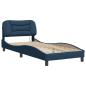 Preview: Bettgestell mit LED Blau 90x190 cm Stoff