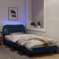 Preview: Bettgestell mit LED Blau 80x200 cm Stoff