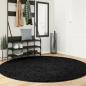 Preview: ARDEBO.de - Teppich OVIEDO Kurzflor Schwarz Ø 200 cm