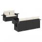 Preview: 6-tlg. Garten-Sofagarnitur mit Kissen Schwarz Poly Rattan