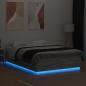 Preview: Bettgestell mit LED Grau Sonoma 120x200 cm Holzwerkstoff