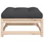 Preview: Gartenhocker mit Kissen Massivholz Kiefer