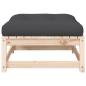 Preview: Gartenhocker mit Kissen Massivholz Kiefer