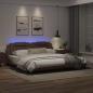 Preview: Bettgestell mit LED Braun 200x200 cm Kunstleder